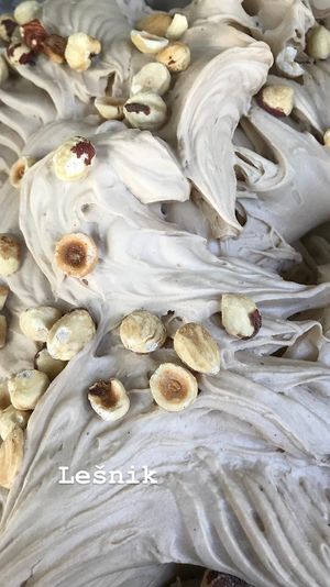 Hazelnut vegan ice cream. at Mini Cafe Golf in Ljubljana