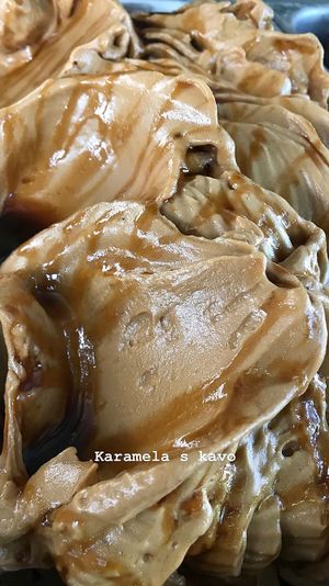 Caramel and coffee vegan ice cream. at Mini Cafe Golf in Ljubljana