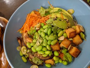 Avocado and Tofu Poké bowl at Yakinori - Grand Central in Birmingham
