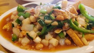 Braised tofu ($10.50), tasty and light sauce. at Great Hunan in Winona