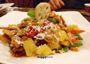 Vegan Chicken with pineapple at Mandarin Lotus in Agoura Hills, CA at Mandarin Lotus in Agoura Hills