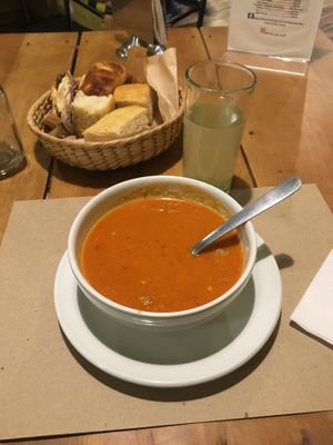 Soup at Verde QTQ Verde in Mexico City