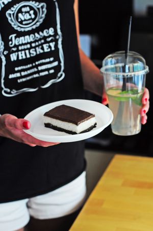 Bounty Cake and lemonade at Vegab - Plac Nowy in Krakow