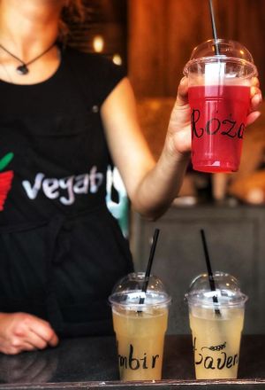 Homemade lemonades without sugar at Vegab - Plac Nowy in Krakow