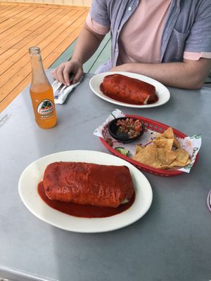 Manderin Jarritos, Wet Burritos, pico & chips! at La Cabana de Raya in Astoria