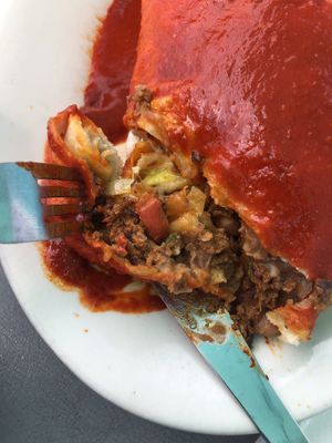 Inside of the burrito, so good! at La Cabana de Raya in Astoria