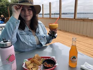 Mangonada, pico & chips at La Cabana de Raya in Astoria