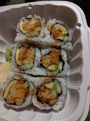 Sweet potato tempura roll at Crystal Fish in Monterey