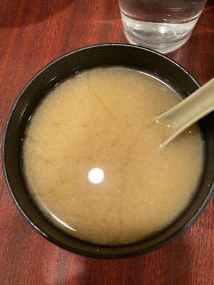 Miso soup  at Crystal Fish in Monterey
