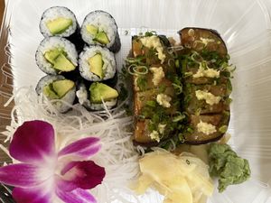 Avocado and Vegita rolls  at Crystal Fish in Monterey