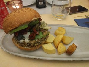 Quinoa burger at BEAM in Barcelona