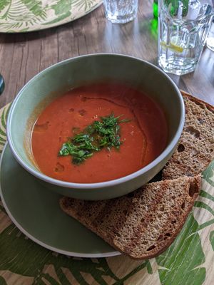 Tomato soup at Manipura Ethic Cafe & Bar in Baku