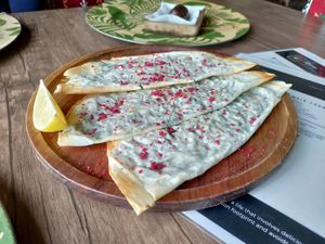 Qutab with greens at Manipura Ethic Cafe & Bar in Baku