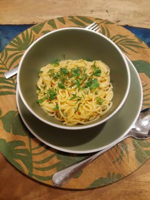 Mac n cheese (there is no vegan cheese in Azerbaijan, just saying) at Manipura Ethic Cafe & Bar in Baku