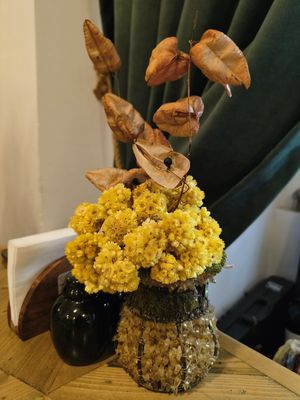 Table flower at Manipura Ethic Cafe & Bar in Baku