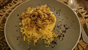 Shah Plov with Soy "Meat" at Manipura Ethic Cafe & Bar in Baku
