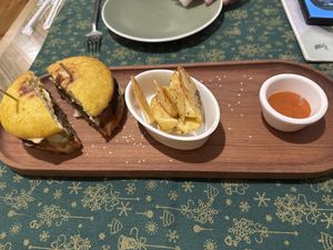 Vegan burger  at Manipura Ethic Cafe & Bar in Baku