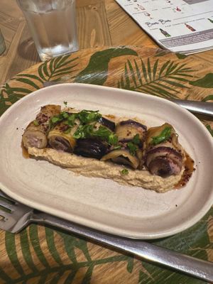 rolled eggplant with chickpea at Manipura Ethic Cafe & Bar in Baku