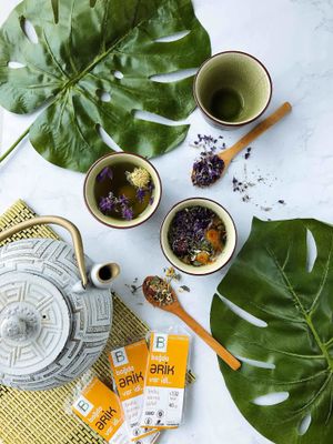 Herbal teas at Manipura Ethic Cafe & Bar in Baku