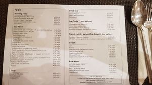 Menu is in English but lacks a description of what each item is. at Manipura Ethic Cafe & Bar in Baku