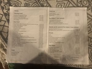 Menu at Manipura Ethic Cafe & Bar in Baku