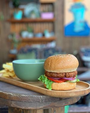 Manipura Veggie Burger at Manipura Ethic Cafe & Bar in Baku