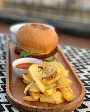 Manipura Veggie Burger at Manipura Ethic Cafe & Bar in Baku
