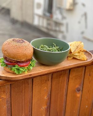 Manipura Veggie Burger at Manipura Ethic Cafe & Bar in Baku