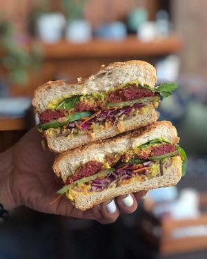Manipura Veggie Burger at Manipura Ethic Cafe & Bar in Baku