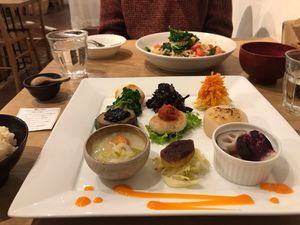 Hatake no gohan vegan plate at Natural Harmony Coa in Yokohama