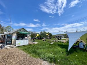 Great outdoor eating area !  at Mother's Kitchen - Coffee Matters in Bar Harbor