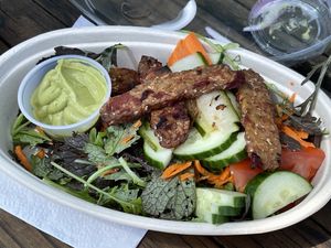 Valentina as a salad (missing the avocado)  at Mother's Kitchen - Coffee Matters in Bar Harbor