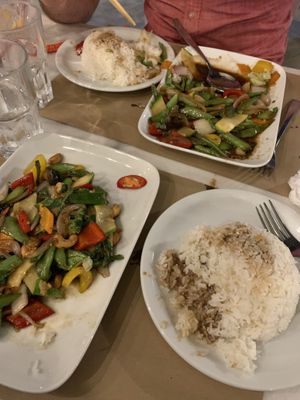 stiry fry dishes  at Thai Me up in Ios