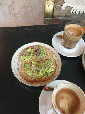 Avocado toast with sprouts  at Kattakaffihusid in Reykjavik