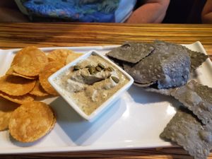 Sikil p'ak - a dip made with roasted pumpkin seeds and spices, from the Yucatan. Mmmm. at Mayahuel in Sacramento