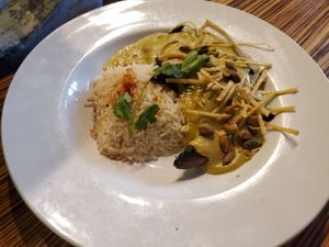 Pistachio spicy mole sauce - portabellas sauteed in a mole sauce. Outstanding. at Mayahuel in Sacramento