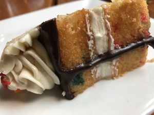 Custom funfetti Birthday cake with fudge frosting  at Baked Vegan in Port Chester