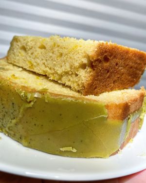 Lemon Pound cake with Matcha Drizzle at Baked Vegan in Port Chester