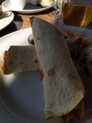 Soft wrap met pulled Jack Fruit at Einstein in Leiden