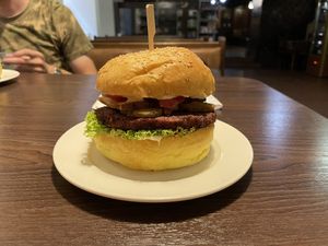 Vegan cheeseburger with tofu at Uncle Frank in Rostov-on-don