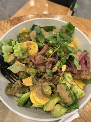 Vegan taco salad  at B.GOOD - Washington St in Boston