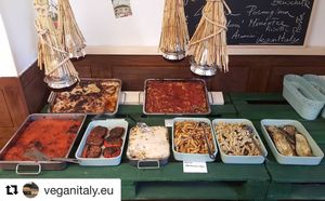 All you can eat buffet is amazing! 9€ per person.  Italian home cuisine.  Also there is possible to buy vegansalamiRecommend ;) ❤️ at Vegan Italy in Tallinn