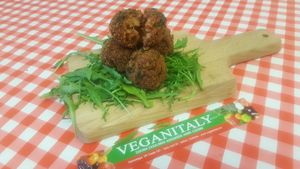 VMeat balls at Vegan Italy in Tallinn