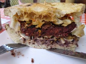 Burger at Vegan Italy in Tallinn