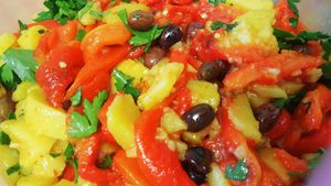 Warm salads at Vegan Italy in Tallinn