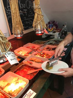 lunch buffet  at Vegan Italy in Tallinn