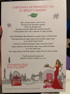 Menu at Brigit's Bakery in London