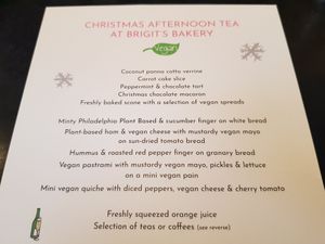 Menue at Brigit's Bakery in London