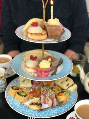 One of the best experiences of my life! A true British cream tea with all the trimmings for vegans.  at Brigit's Bakery in London