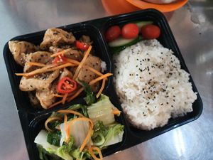 Grab food bento set ~ Circuit Breaker Period Phase 2 at Tian En Vegetarian 天恩齋 in Central Singapore